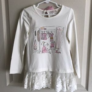 Maggie & Zoe ivory graphic and lace shirt - size 4T